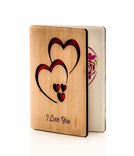 Real Bamboo Wooden I Love You Cards