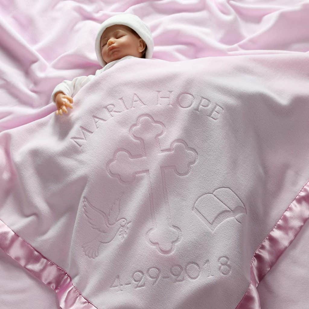 Personalized Christening Baby Blanket