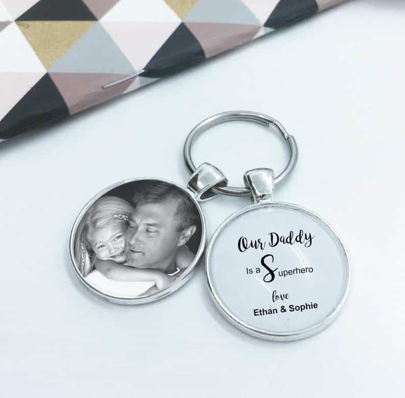 Personalized Glass Dome Key Chain