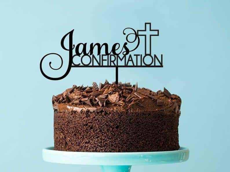 Personalized Confirmation Cake Topper