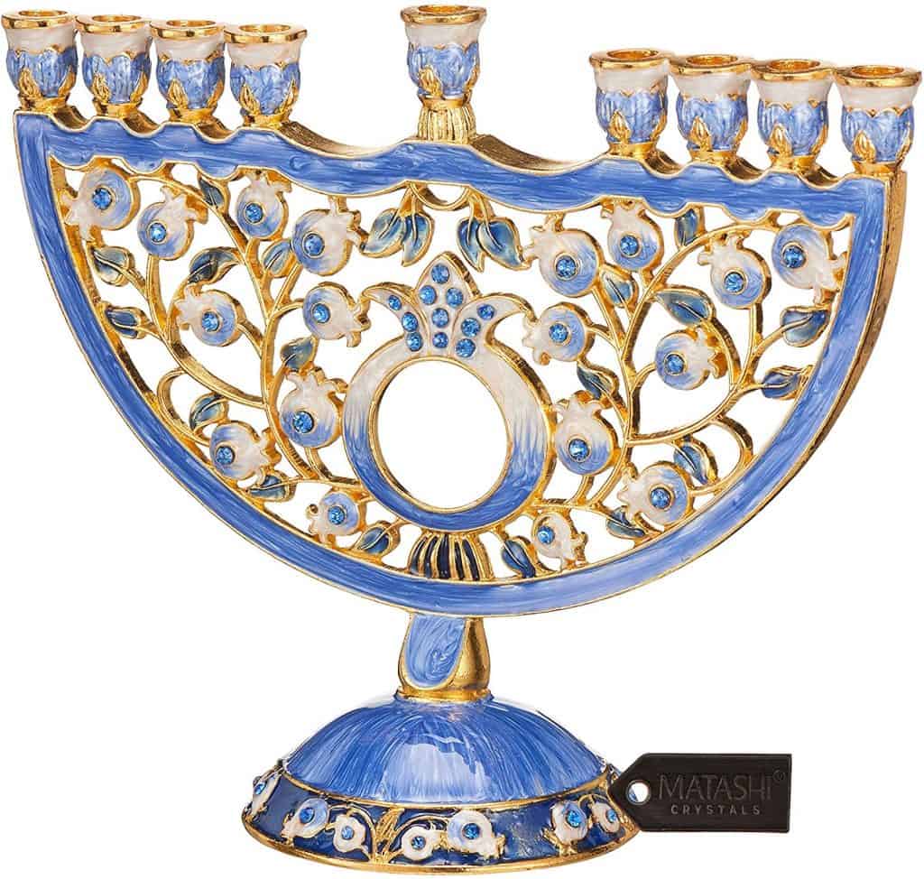 Crystals Jewish Candle Holder