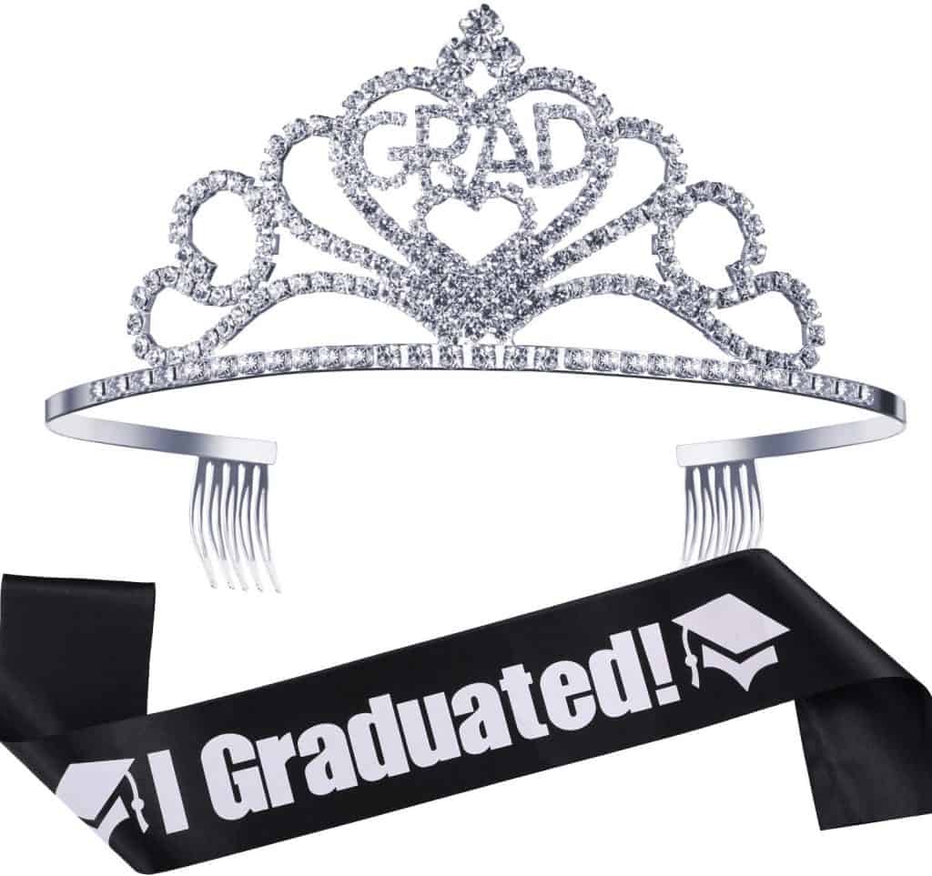 Graduation Princess Grad Crown Tiara and Graduated Sash kindergarten school graduation gift for girls